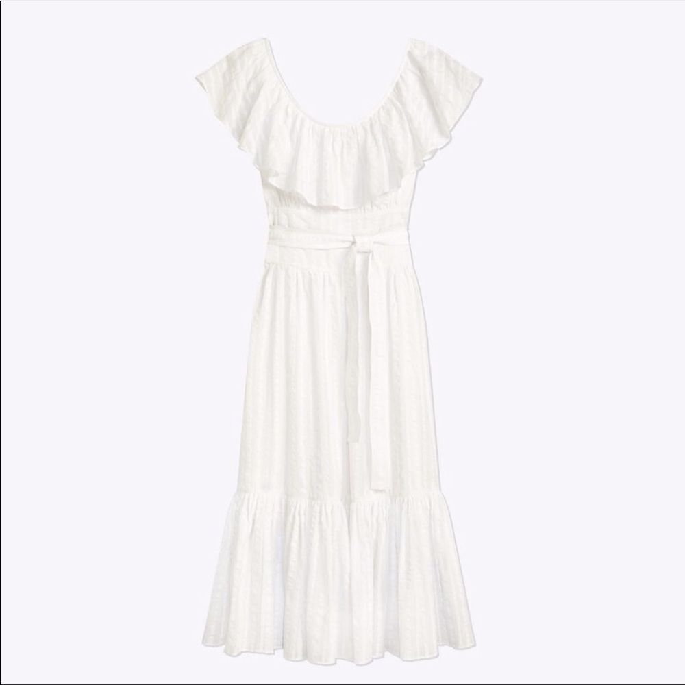 Tory Burch white ruffle dress